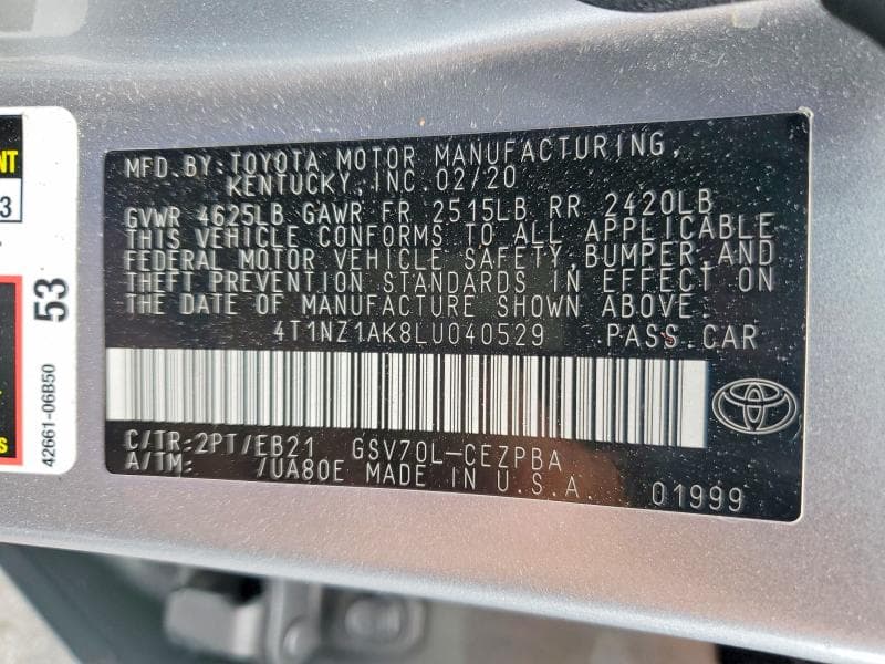 2020 TOYOTA CAMRY TRD 12