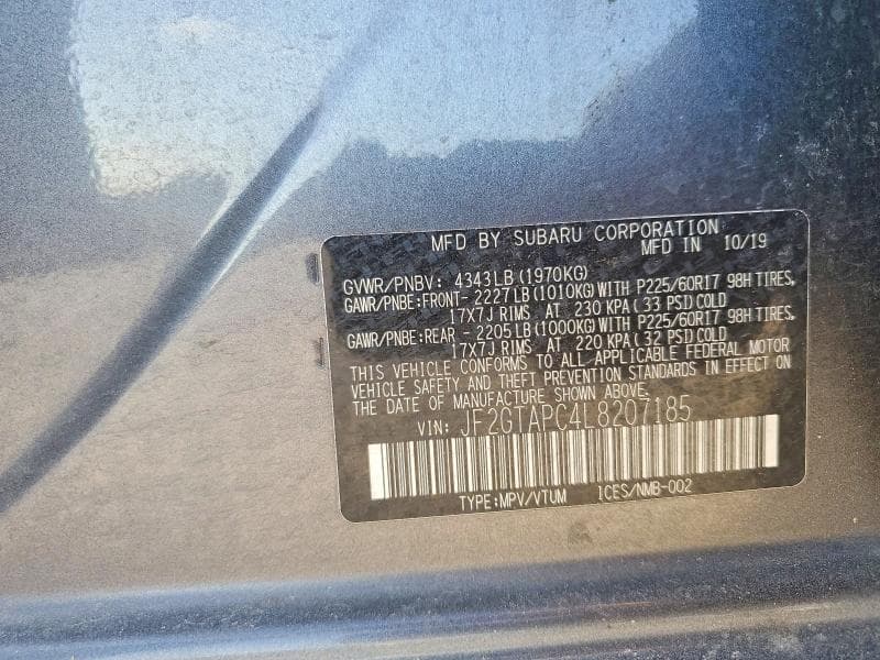 2020 SUBARU CROSSTREK PREMIUM 13
