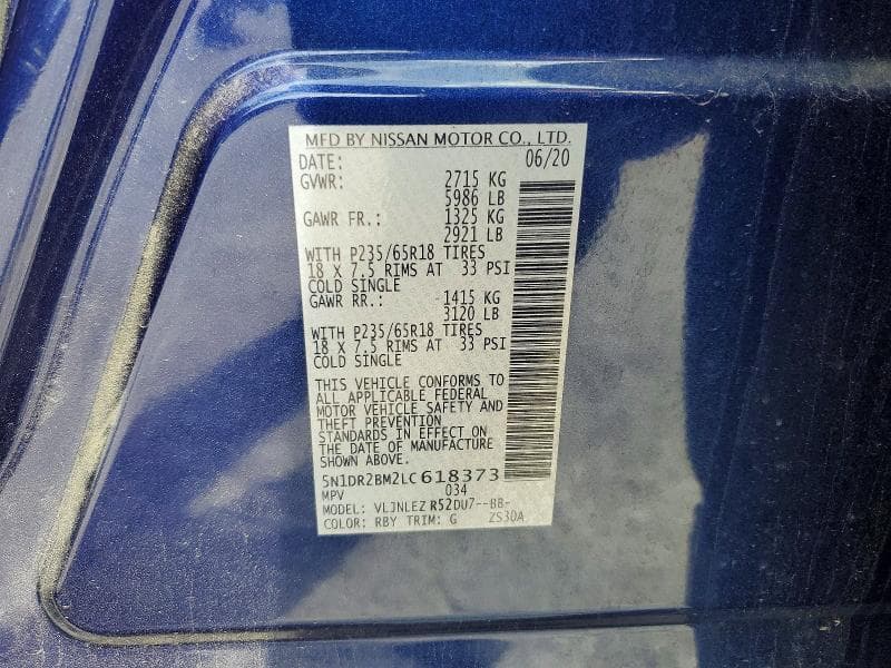 2020 NISSAN PATHFINDER SV 13