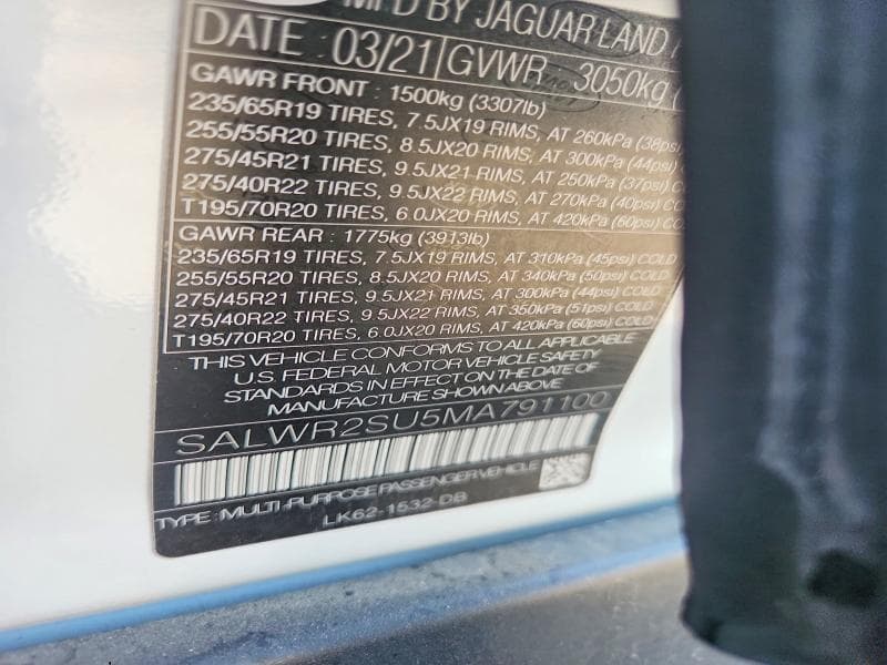 2021 LAND ROVER RANGE ROVER SPORT HSE SILVER EDITION HSE SILVER EDITION 14