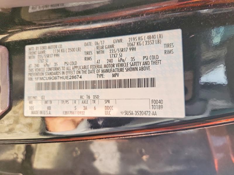 2017 FORD ESCAPE SE 13