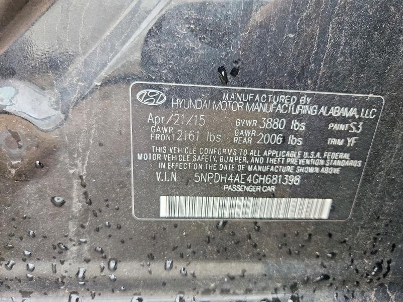 2016 HYUNDAI ELANTRA SE 12