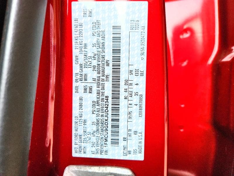 2018 FORD ESCAPE SE 13
