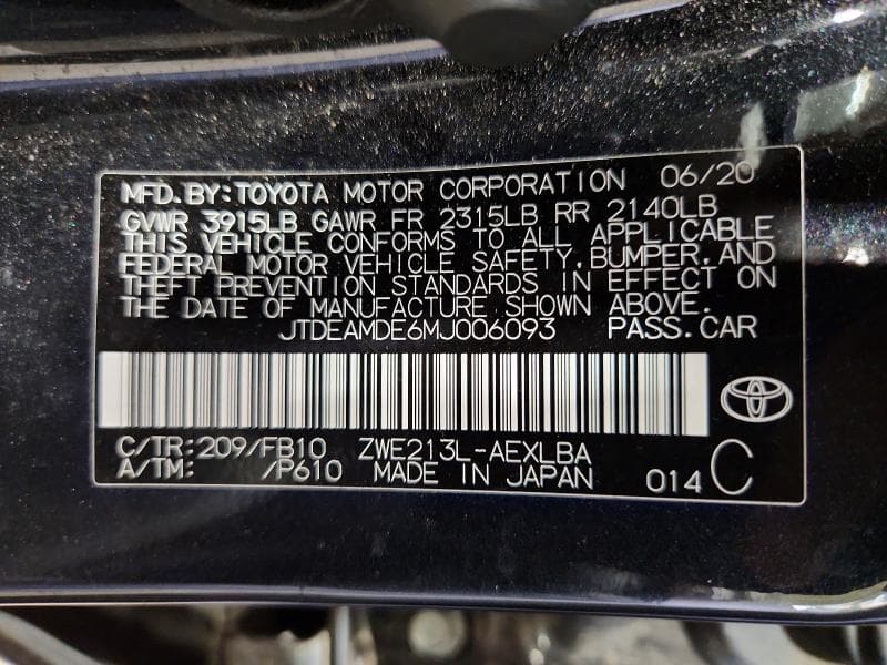 2021 TOYOTA COROLLA LE LE 13