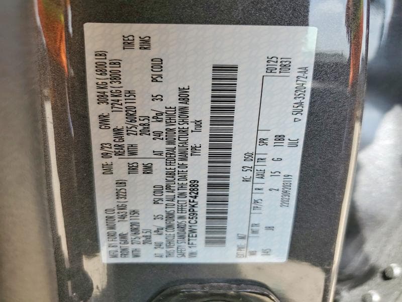 2023 FORD F150 SUPERCREW 12