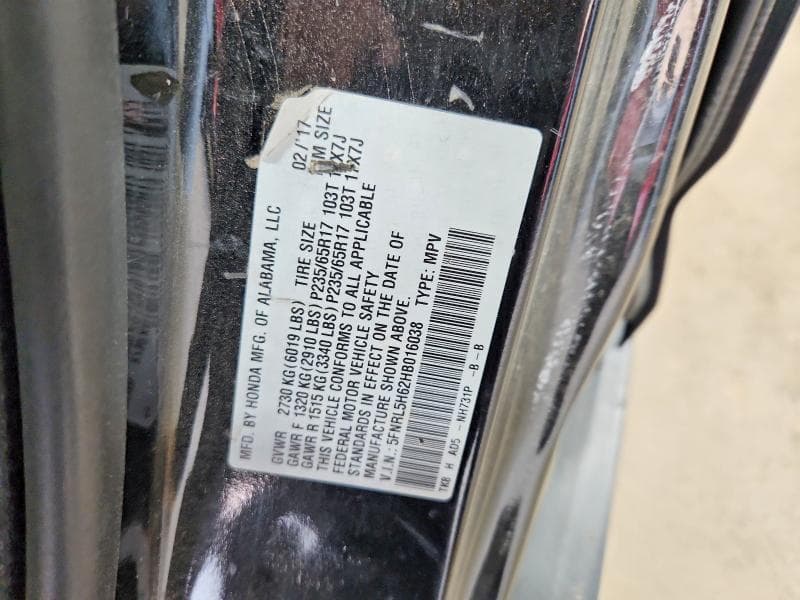 2017 HONDA ODYSSEY EXL 13