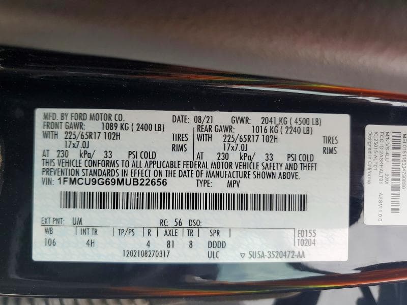 2021 FORD ESCAPE SE SE 13