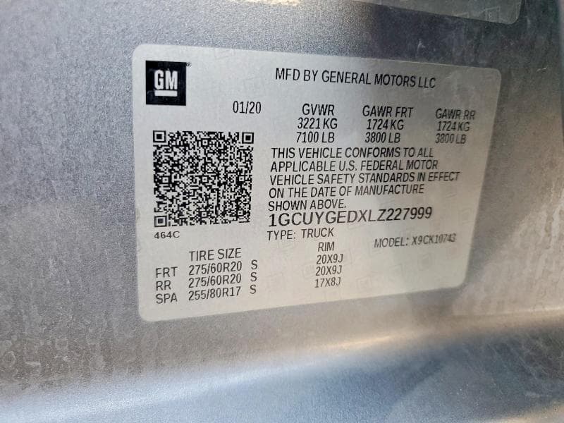 2020 CHEVROLET SILVERADO K1500 LTZ K1500 LTZ 12