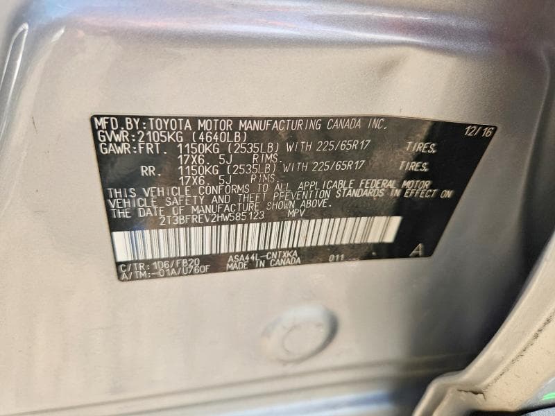 2017 TOYOTA RAV4 LE 13