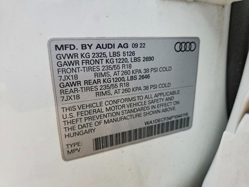 2023 AUDI Q3 PREMIUM S LINE 45 PREMIUM S LINE 45 12