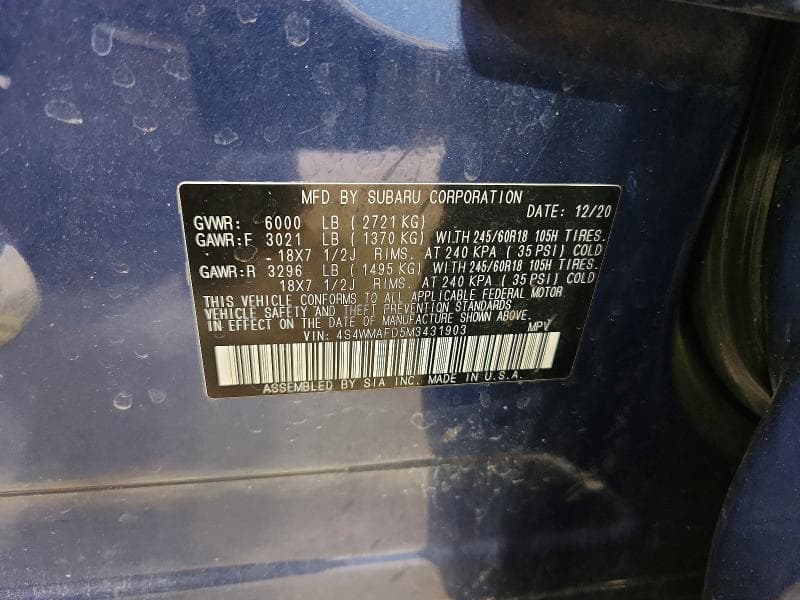 2021 SUBARU ASCENT PREMIUM 14