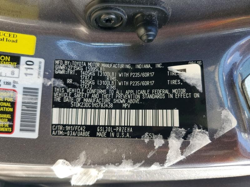 2017 TOYOTA SIENNA LE LE 13