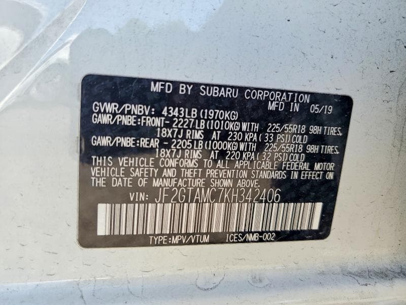 2019 SUBARU CROSSTREK LIMITED 13