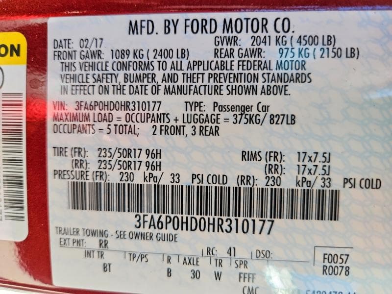 2017 FORD FUSION SE 13