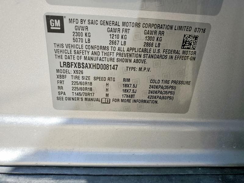 2017 BUICK ENVISION ESSENCE 14