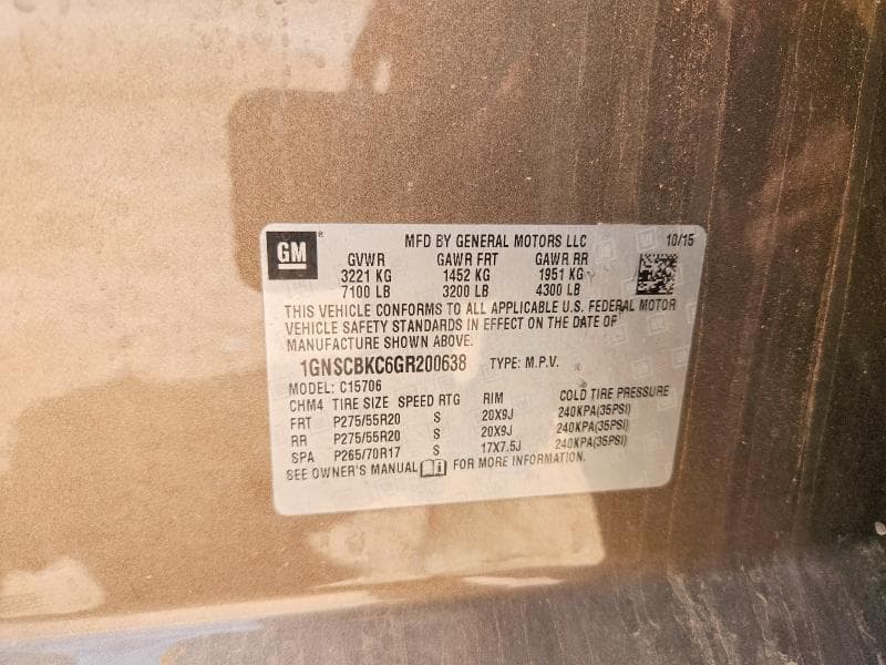 2016 CHEVROLET TAHOE C1500 LT 13