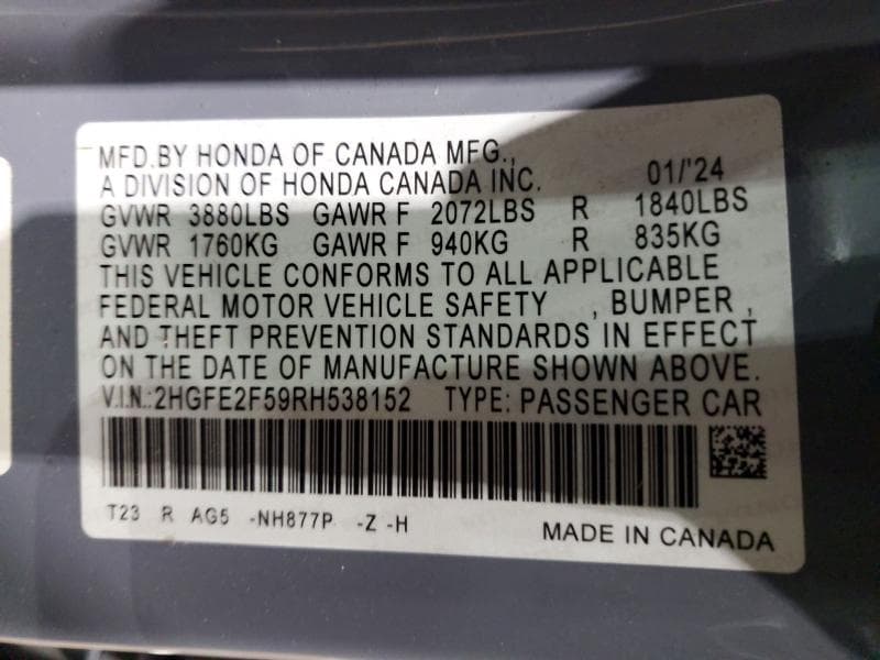 2024 HONDA CIVIC SPORT 12