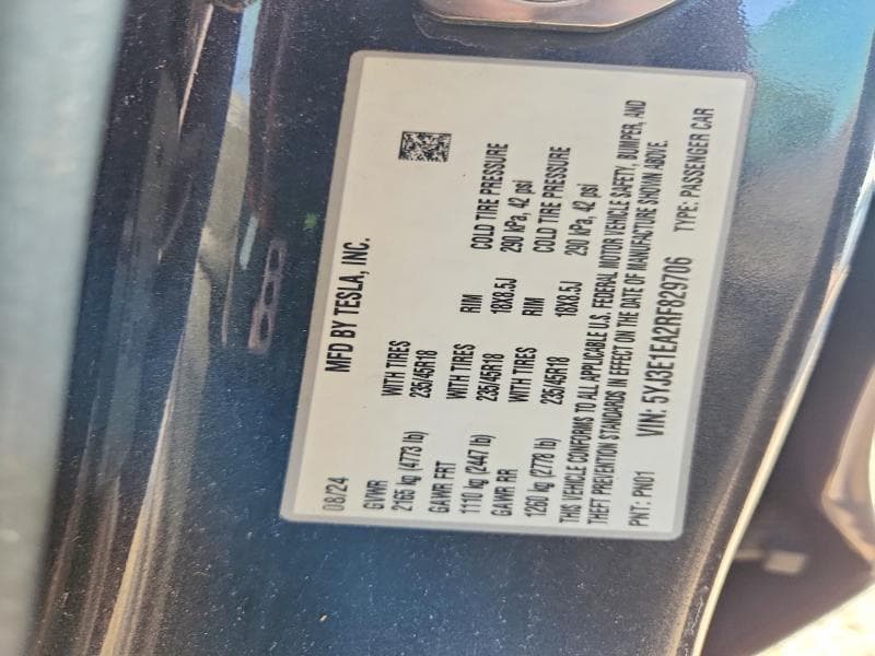 2024 TESLA MODEL 3 13