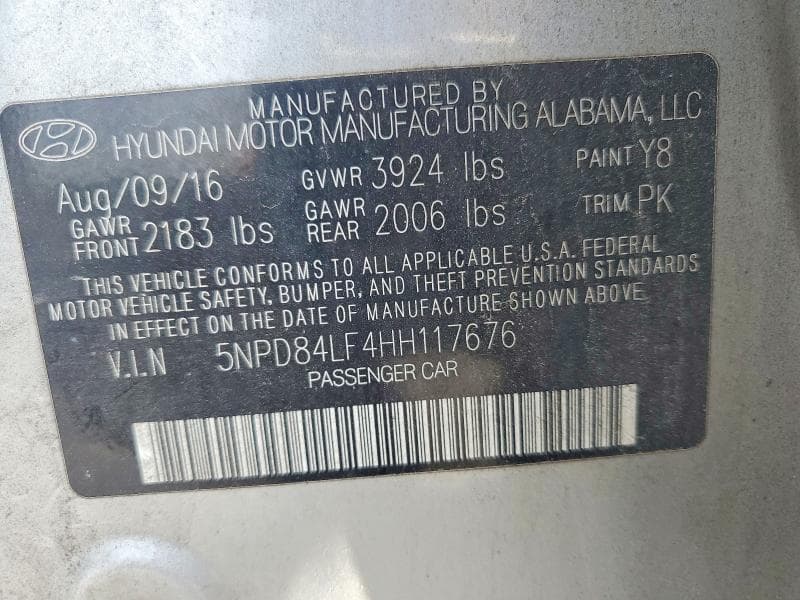 2017 HYUNDAI ELANTRA SE 12