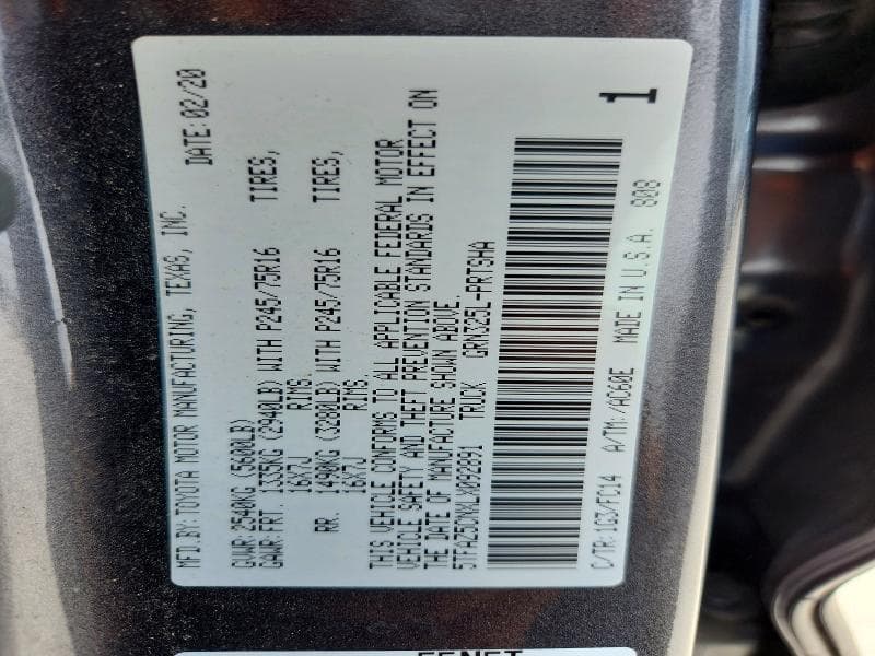 2020 TOYOTA TACOMA SR5 V6 12