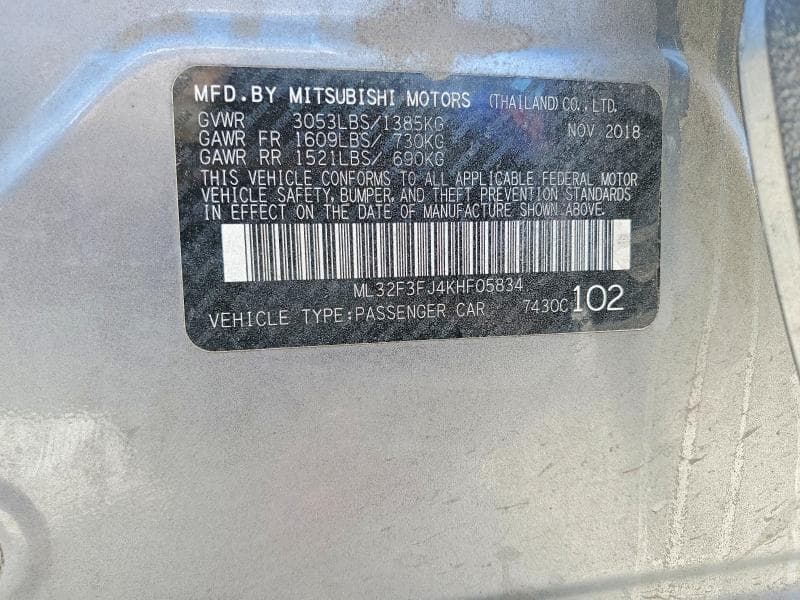 2019 MITSUBISHI MIRAGE G4 ES 13