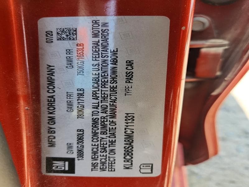 2021 CHEVROLET SPARK LS 12