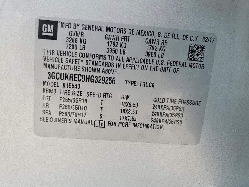 2017 CHEVROLET SILVERADO K1500 LT 12