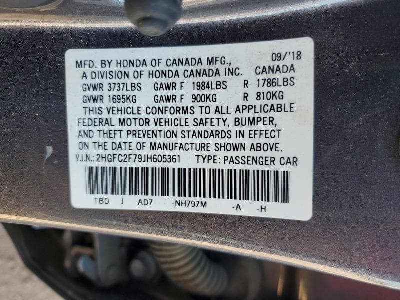 2018 HONDA CIVIC EX 13