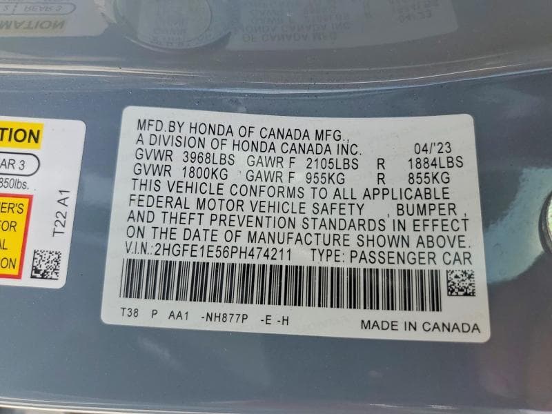 2023 HONDA CIVIC SI 13