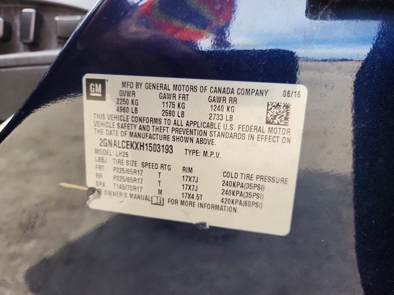 2017 CHEVROLET EQUINOX LT 14