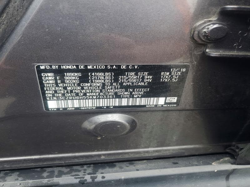 2019 HONDA HR-V EX EX 13