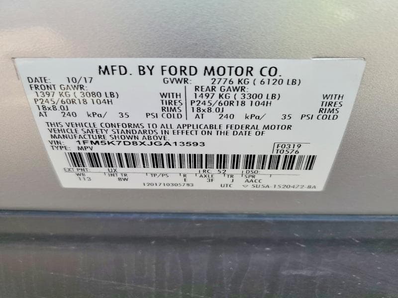 2018 FORD EXPLORER XLT 12