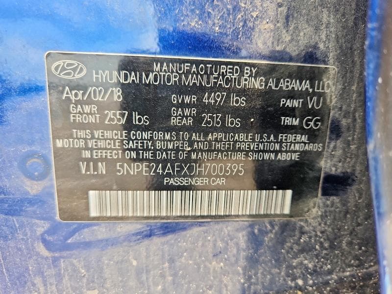 2018 HYUNDAI SONATA SE 12