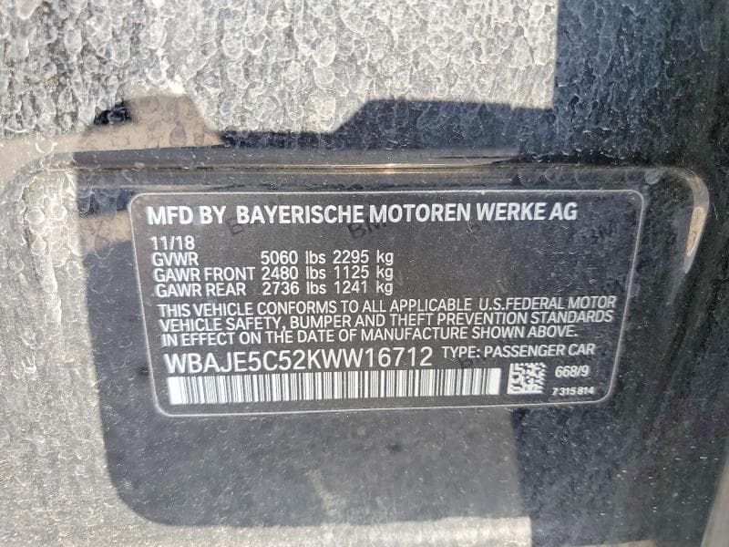 2019 BMW 540 I 12
