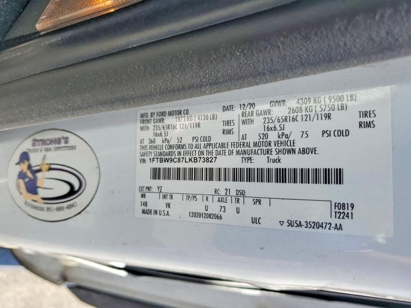 2020 FORD TRANSIT T-350 13