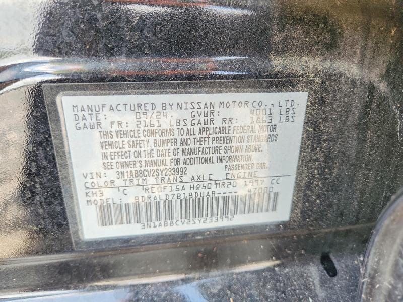 2025 NISSAN SENTRA SV 12