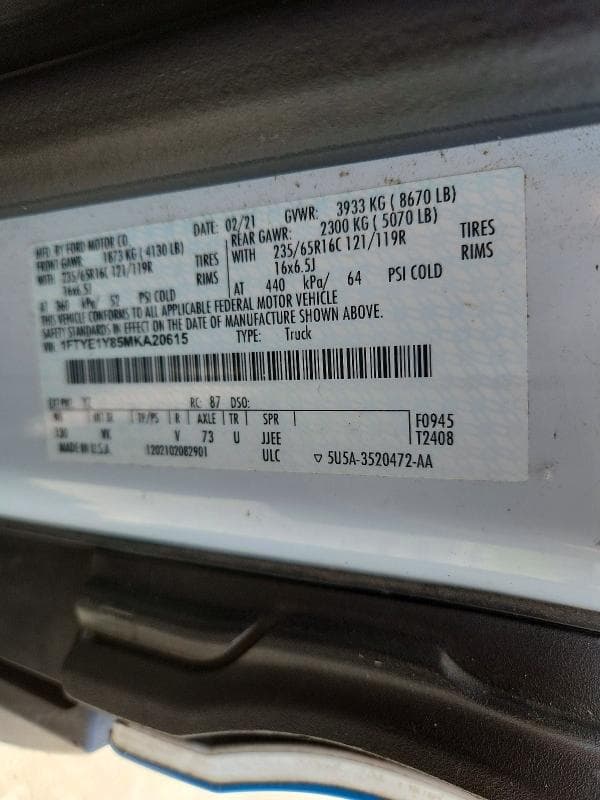 2021 FORD TRANSIT T-150 12