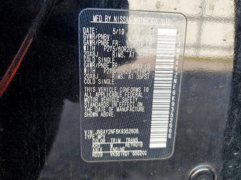 2019 NISSAN ARMADA PLATINUM PLATINUM 13