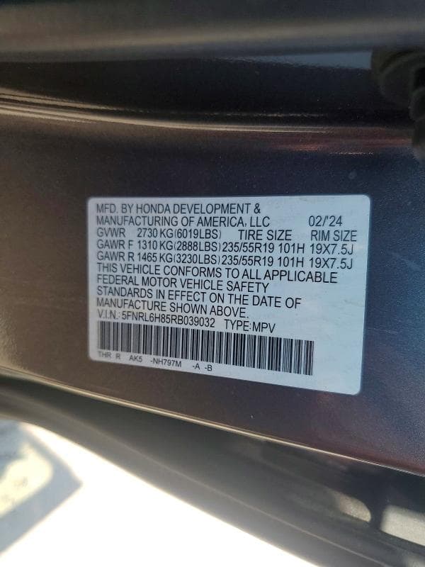 2024 HONDA ODYSSEY TOURING 14