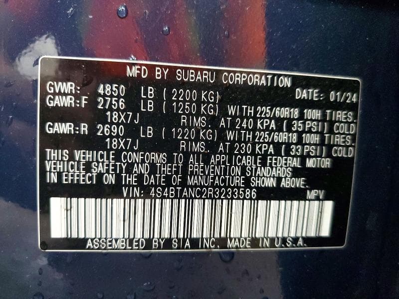 2024 SUBARU OUTBACK LIMITED 13