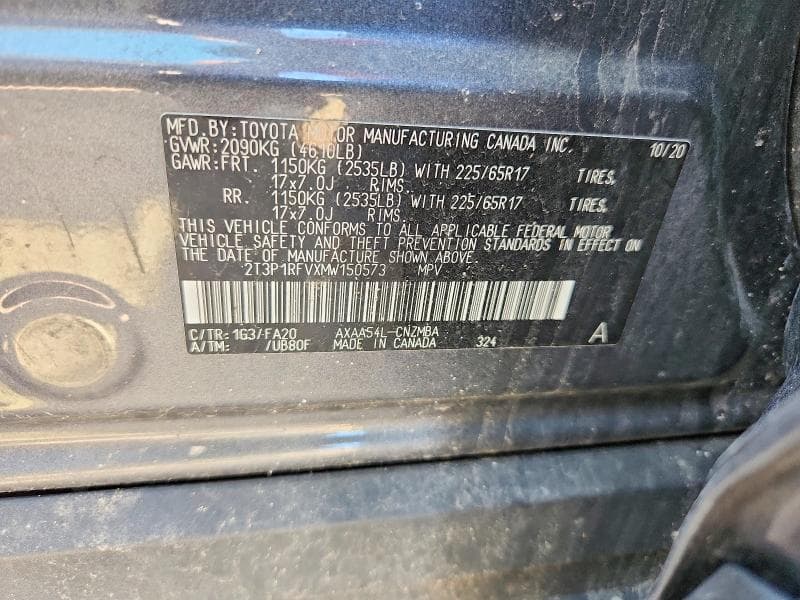 2021 TOYOTA RAV4 XLE 14