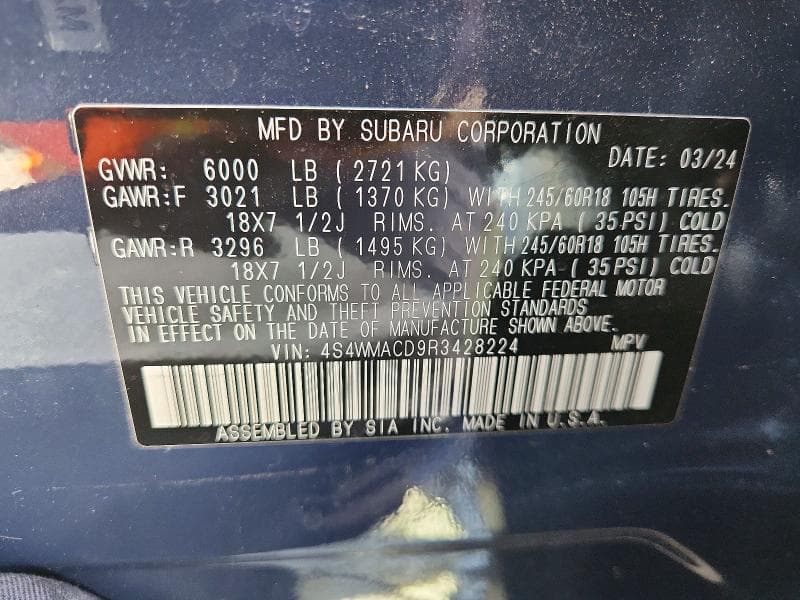 2024 SUBARU ASCENT PREMIUM 14