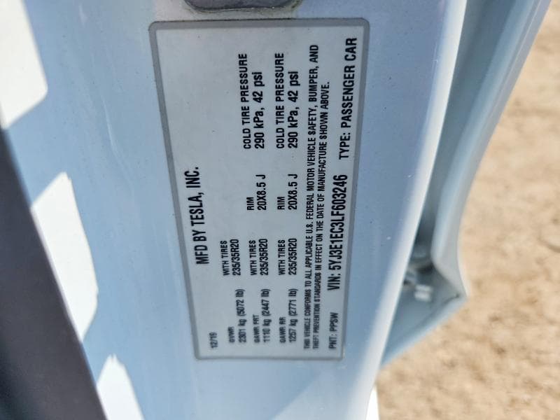 2020 TESLA MODEL 3 13
