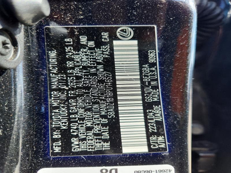 2023 LEXUS ES 350 BASE BASE 12