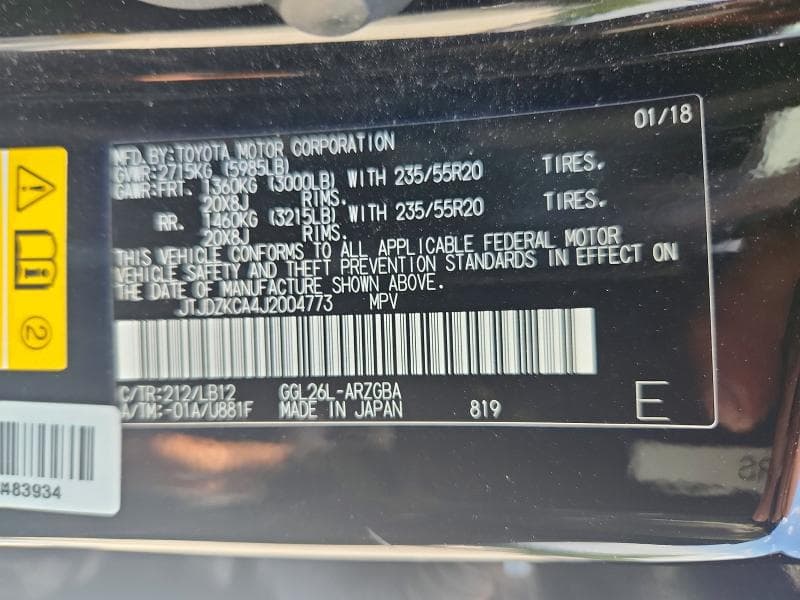 2018 LEXUS RX 350 L 12