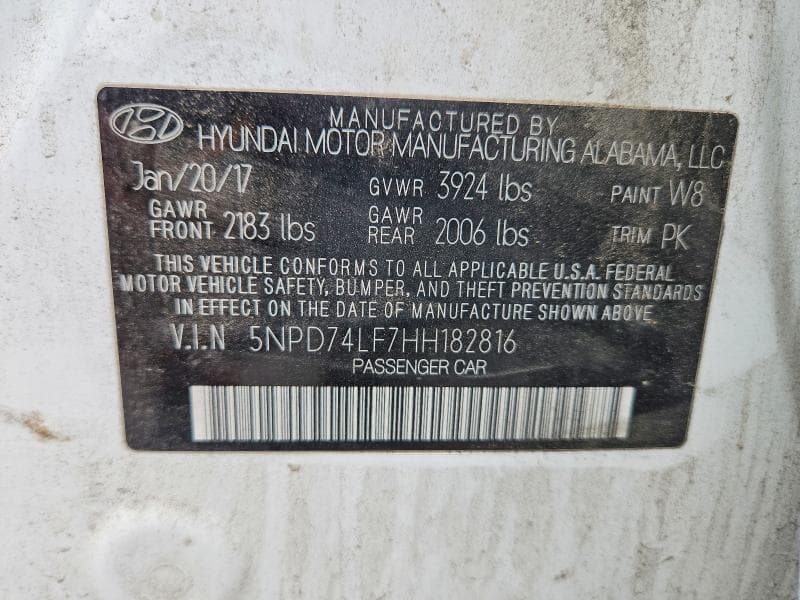 2017 HYUNDAI ELANTRA SE SE 12