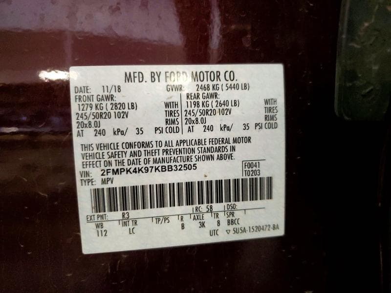 2019 FORD EDGE TITANIUM TITANIUM 14