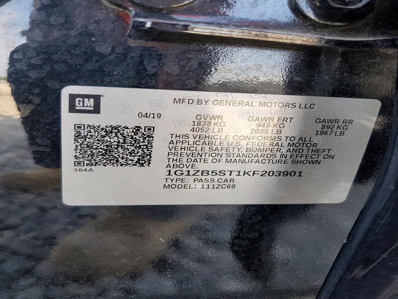 2019 CHEVROLET MALIBU LS 12