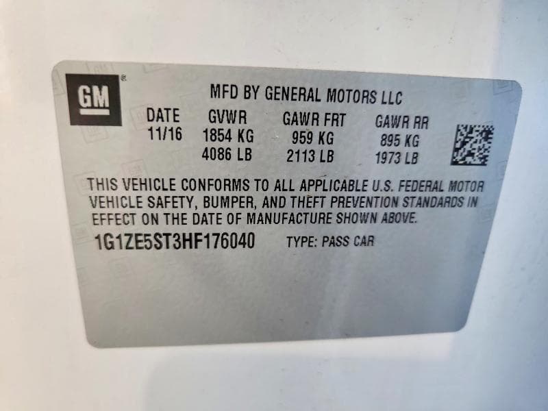 2017 CHEVROLET MALIBU LT LT 12