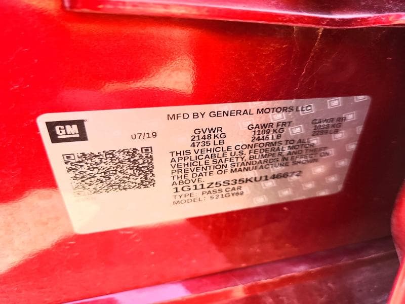 2019 CHEVROLET IMPALA LT 12
